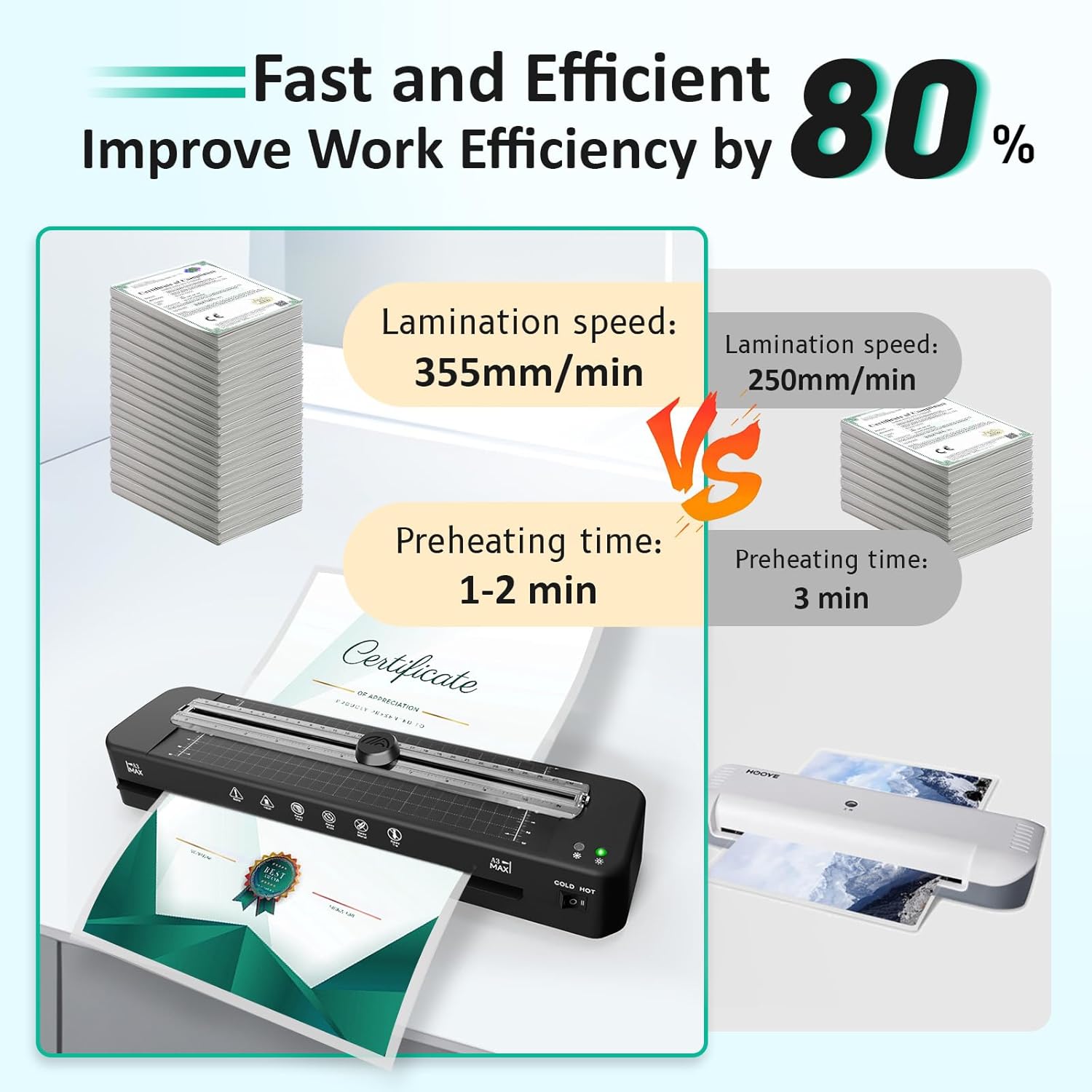 Raycial 13 Inch Laminator Machine - A3 Hot and Cold Laminating Machine

Raycial Laminator Machine Set with 50 Laminating Sheets, Paper Cutter and Corner Rounder

Raycial 11x17 A3 Laminator Machine for Classroom and Home Office Use

Raycial Laminator ABS Jam Release Button for Easy Paper Jam Removal

Raycial Laminator Built-In Paper Cutter for A3 A4 A5 A6 Pouches

Raycial Corner Rounder Tool for Smooth Rounded Laminated Edges

Raycial Thermal Laminating Sheets 50-Pack in A3 A4 A5 A6 Sizes

Raycial Laminator 