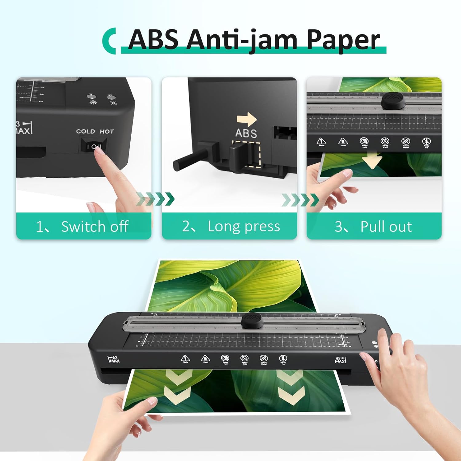 Raycial 13 Inch Laminator Machine - A3 Hot and Cold Laminating Machine

Raycial Laminator Machine Set with 50 Laminating Sheets, Paper Cutter and Corner Rounder

Raycial 11x17 A3 Laminator Machine for Classroom and Home Office Use

Raycial Laminator ABS Jam Release Button for Easy Paper Jam Removal

Raycial Laminator Built-In Paper Cutter for A3 A4 A5 A6 Pouches

Raycial Corner Rounder Tool for Smooth Rounded Laminated Edges

Raycial Thermal Laminating Sheets 50-Pack in A3 A4 A5 A6 Sizes

Raycial Laminator 